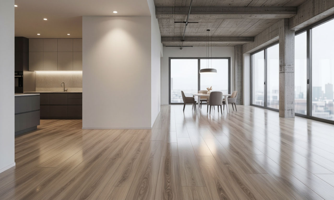 Open concept laminate flooring